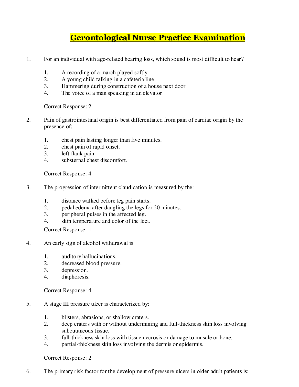 Preview image for Gerontological Nurse Practice Examination